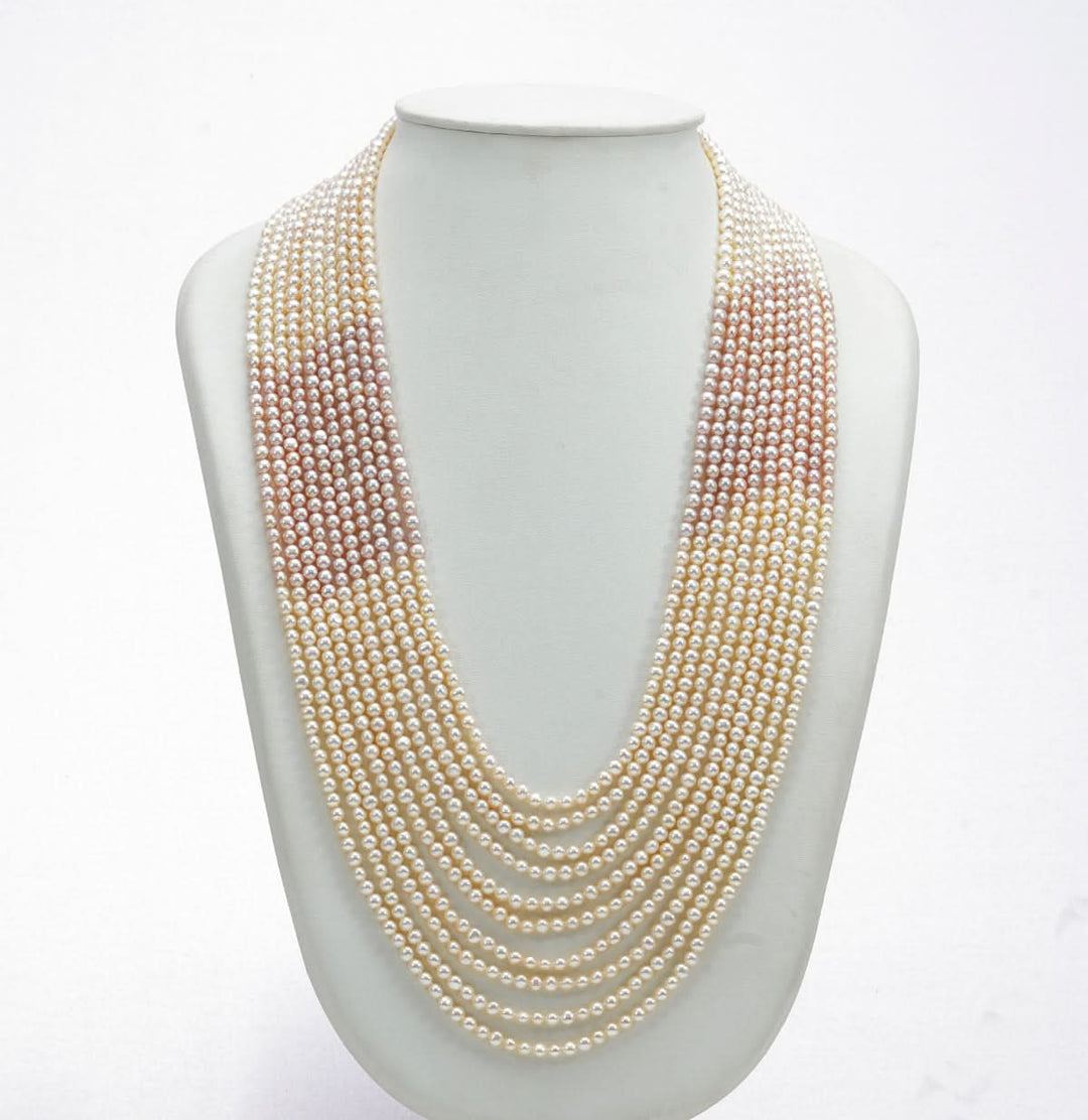 10 strands Adorable Multicolor Pearl Necklace Set