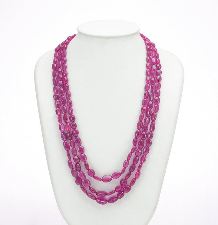 Real Ruby 3 strand  Necklace