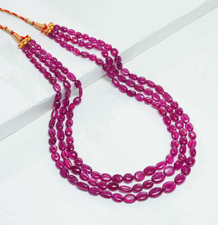 Real Ruby 3 strand  Necklace