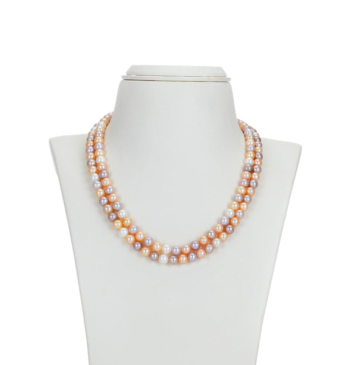 Gray Gold 2 Strand Real Pearl Necklace Set
