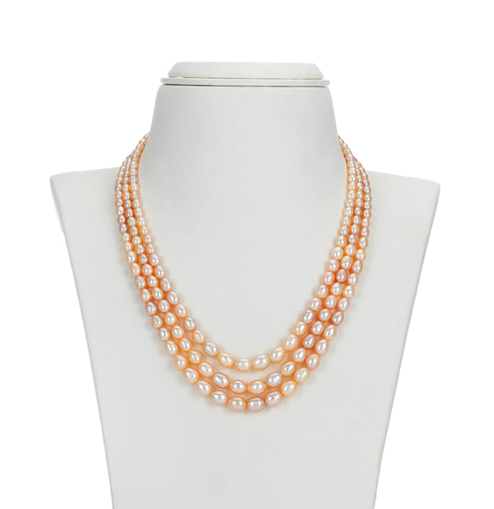 Pink Oval Grading Pearl Necklace Set
