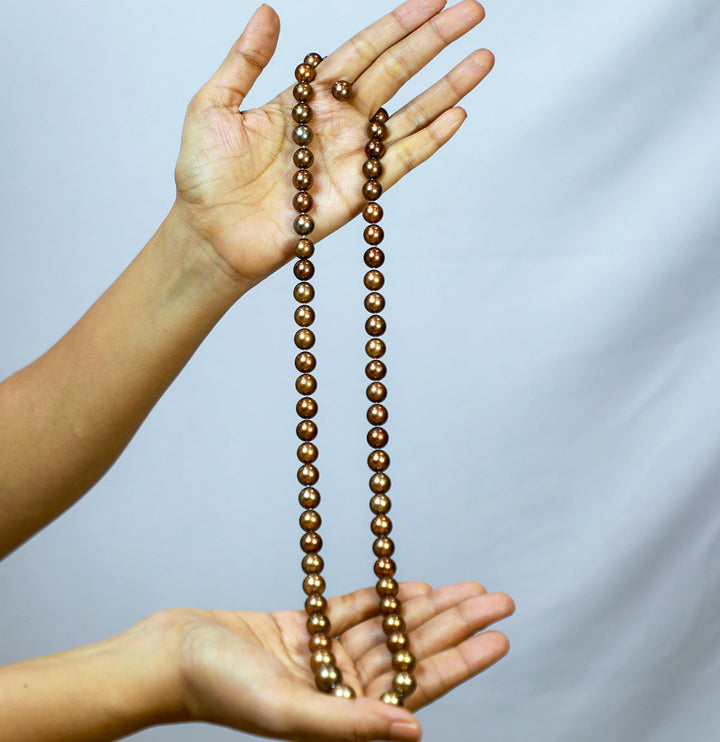 AA quality Chocolate Tahitian Pearls Necklace Set