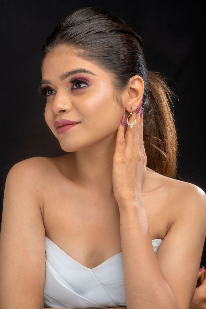 925 Silver Delicate earrings with Rose Gold finish  Shobitam Jewelry