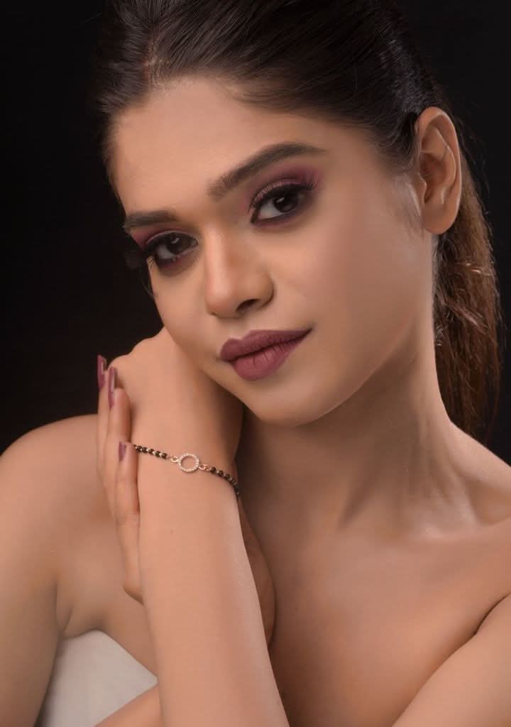 925 SIlver Mangalsutra Bracelet with Rose Gold finish  I Shobitam Jewelry