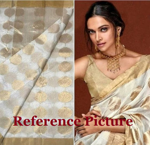 Celebrity White-Gold Chanderi Silk Saree | Shobitam Saree