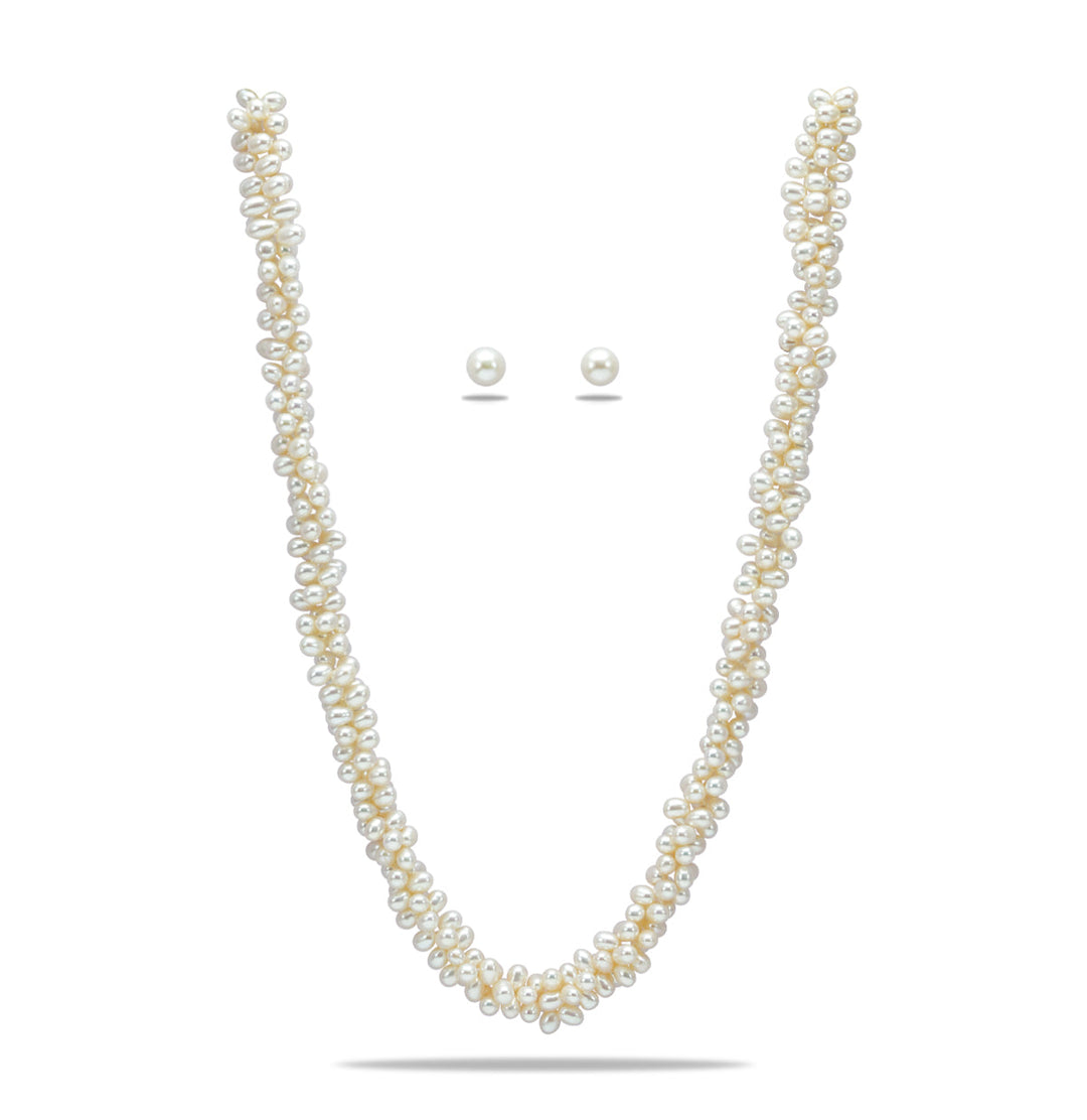 Freshwater White Fancy Pearl Necklace Set