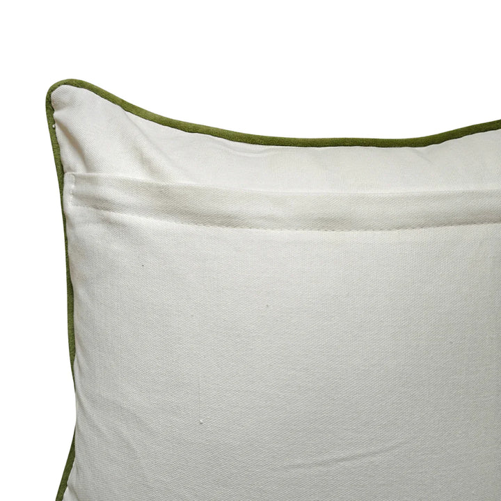 Flora Embroidered Cushion Cover, 16" x 16", Ecru, Pack of 1