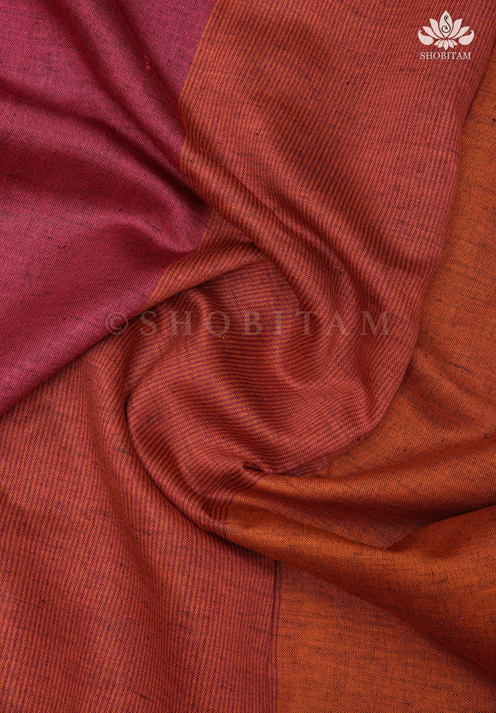 Linen by Linen Saree in Black with Fall Leaves Embroidery and Ganga Jamuna Borders | Shobitam Saree