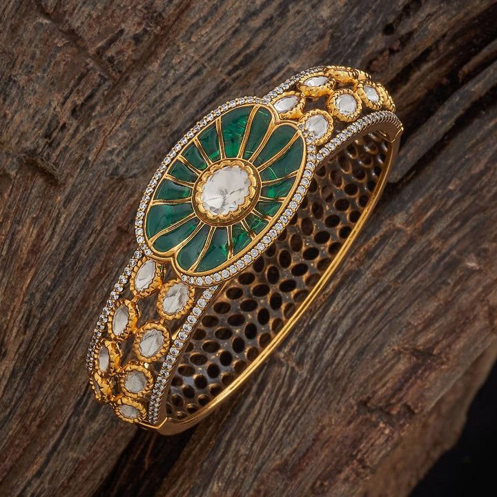 Victorian-plated Kundan with Stones Details Openable kadaa - Single Piece