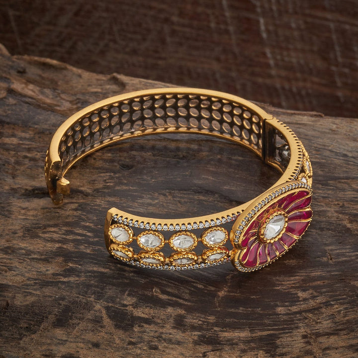 Victorian-plated Kundan with Stones Details Openable kadaa - Single Piece