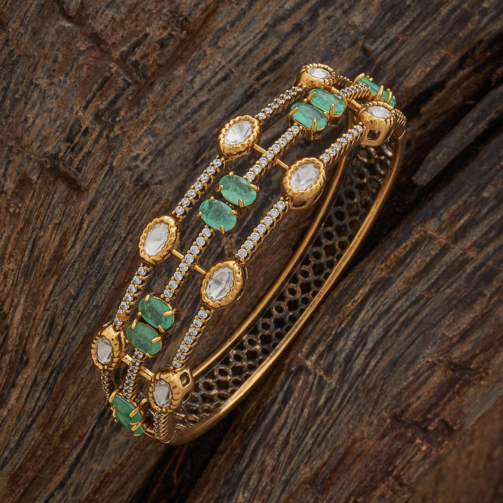 Victorian Finish Adjustable Kadaa with Mint Stones – Single Piece