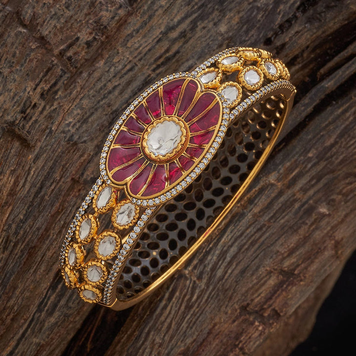 Victorian-plated Kundan with Stones Details Openable kadaa - Single Piece