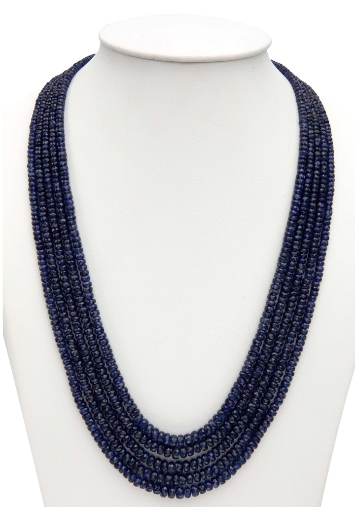5 Strand Real Multifaceted Saphire Necklace ( Approx 500 Ct weight)