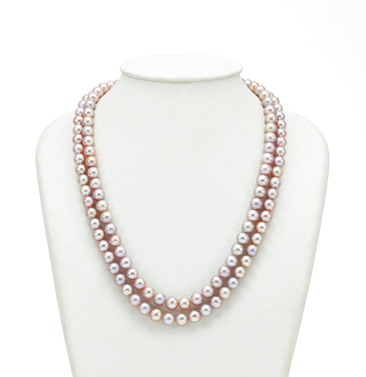 Pure Freshwater Exceptional Pink Pearl Necklace Set