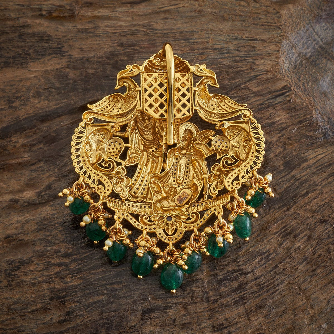 Pure 92.5 silver Lord Krishna And Radha Temple Pendant Dangling Beads And Pearls