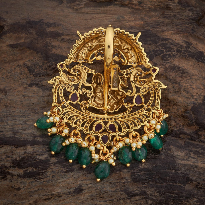 Pure 92.5  Radha Krishna Playing Flute Pendant with Gemstones Detailing