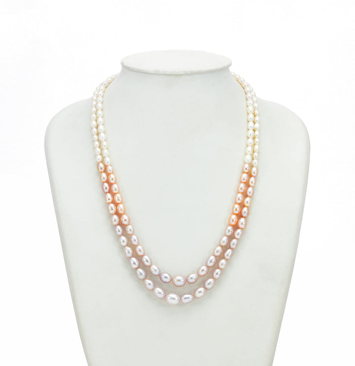 Freshwater Pearls Iridescent Multicolor Pearl Necklace Set