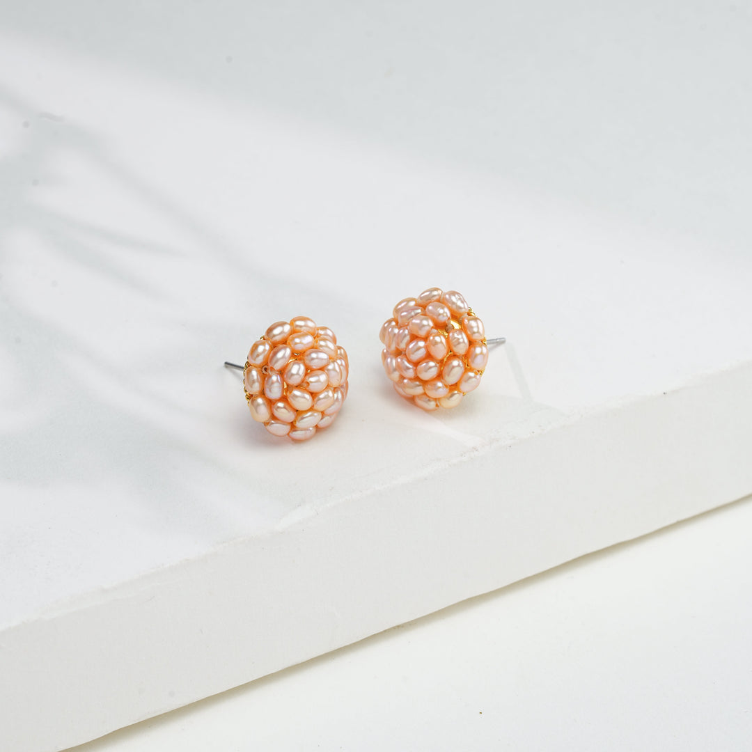 White Freshwater Seed Pearl Stud Earring