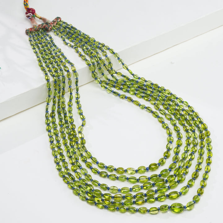 Authentic Peridot and Sapphire 6 strand Necklace Rani Haar