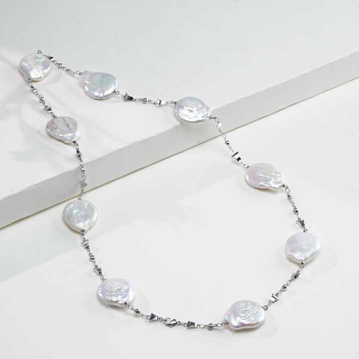 Baroque Pearls on Fancy Chain with pearl studs set