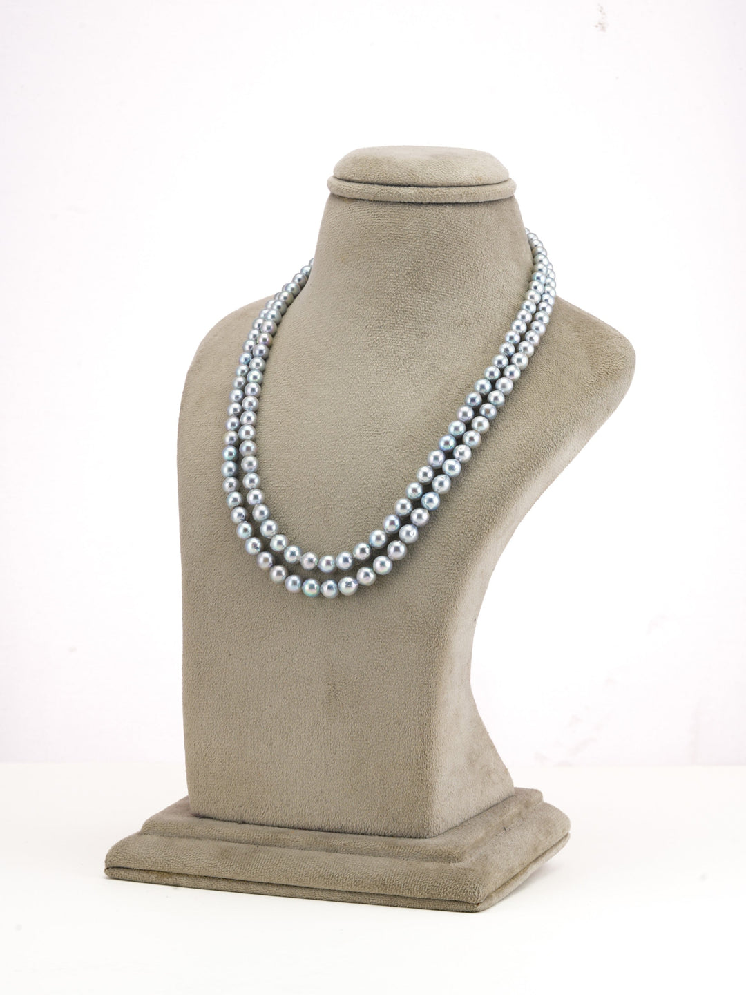 Silver gray pure authentic south sea pearls with two strands