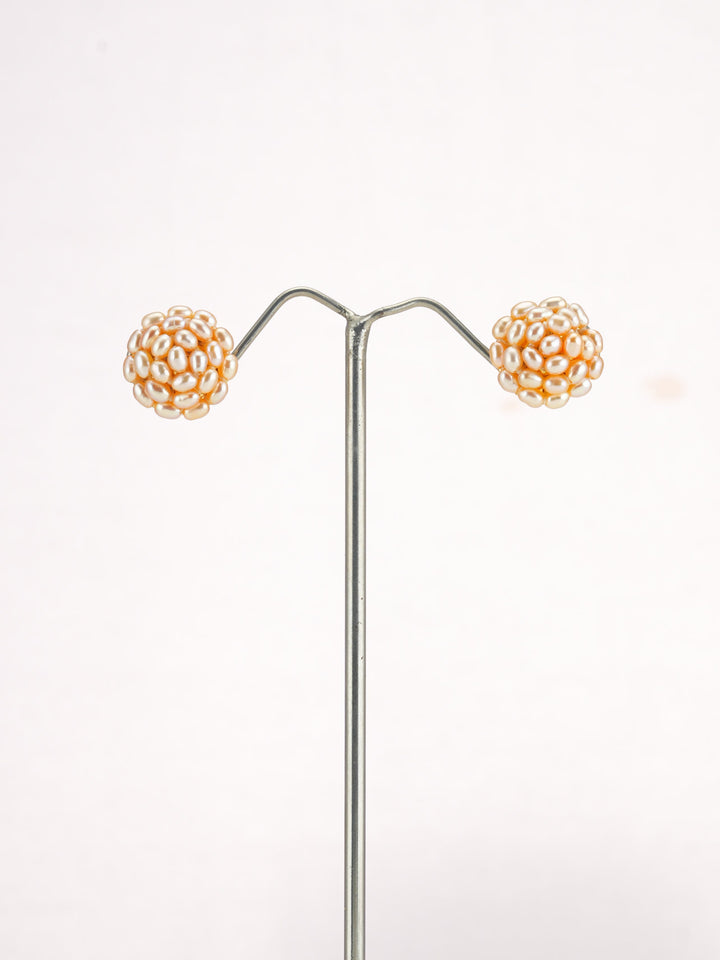 White Freshwater Seed Pearl Stud Earring