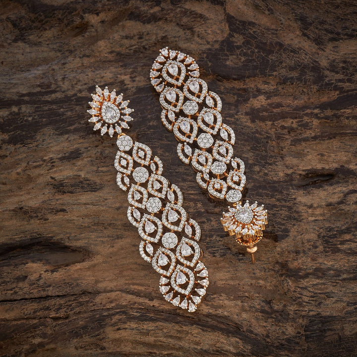 Elegant Gold-Tone Statement Earrings with Sparkling Cubic Zirconia