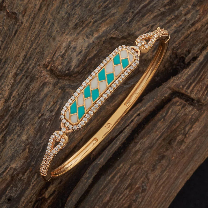 Gold-Toned Modern Design and Cz Stone Detailing Adjustable kadaa - Single Piece