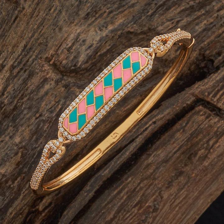 Gold-Toned Modern Design and Cz Stone Detailing Adjustable kadaa - Single Piece