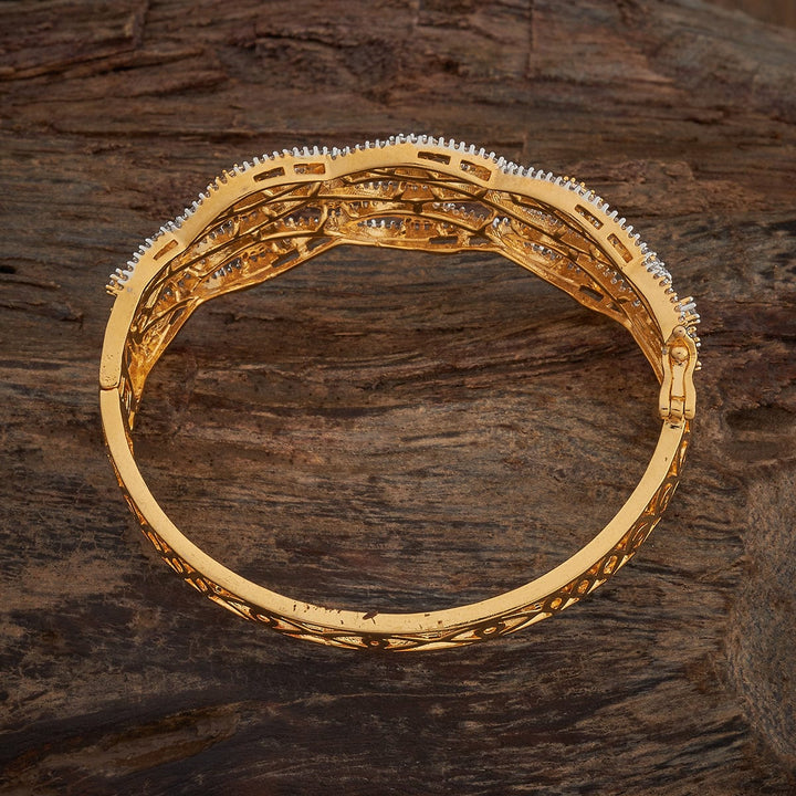 Rhodium-Gold Polished CZ Adjustable kadaa - Single Piece