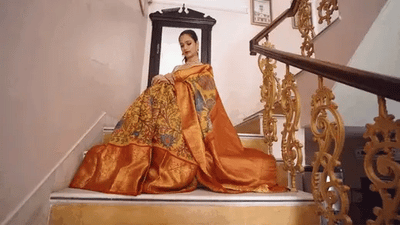 Handpainted sarees - A poetry in Motion