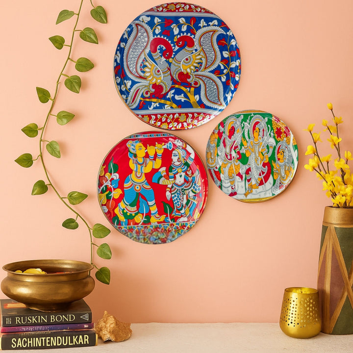 Kalamkari Wall Plates- Set of 3