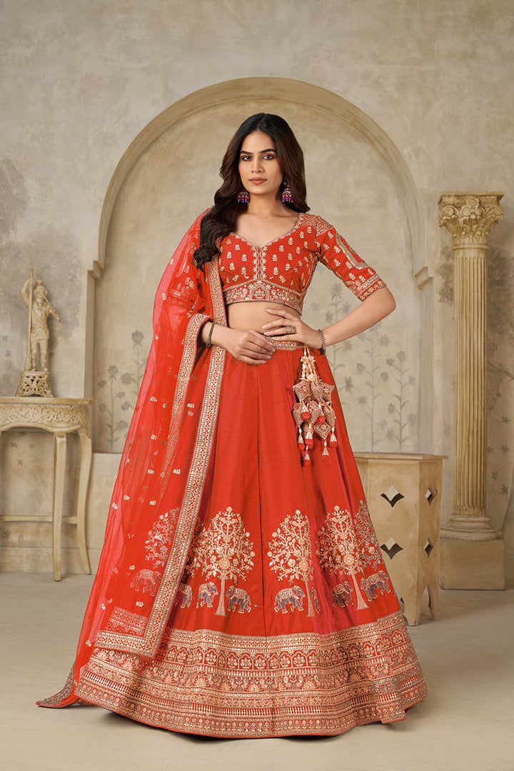 Aarohi Rust Bridal Lehenga | SHOBITAM