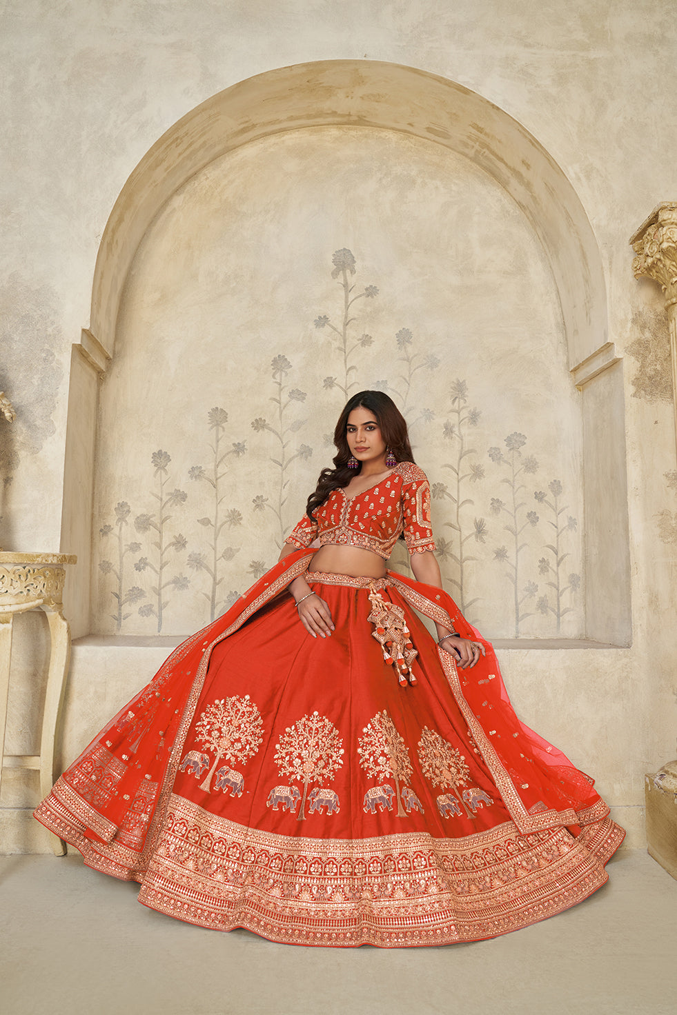 Aarohi Rust Bridal Lehenga | SHOBITAM