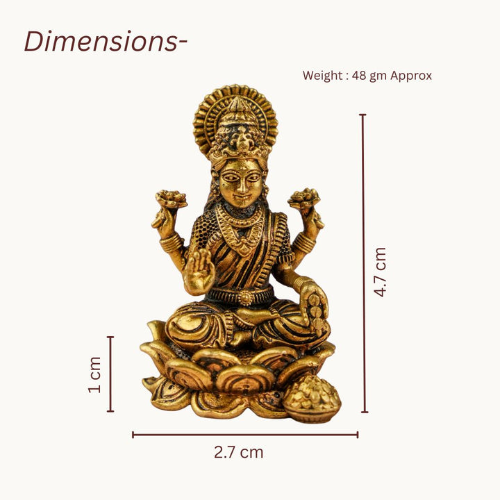 Brass Padma Lakshmi Idol on Lotus Base