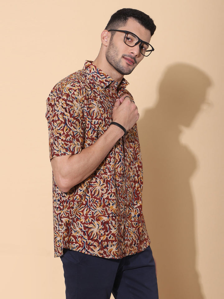 Rajasya Kalamkari Handcrafted Cotton Shirt