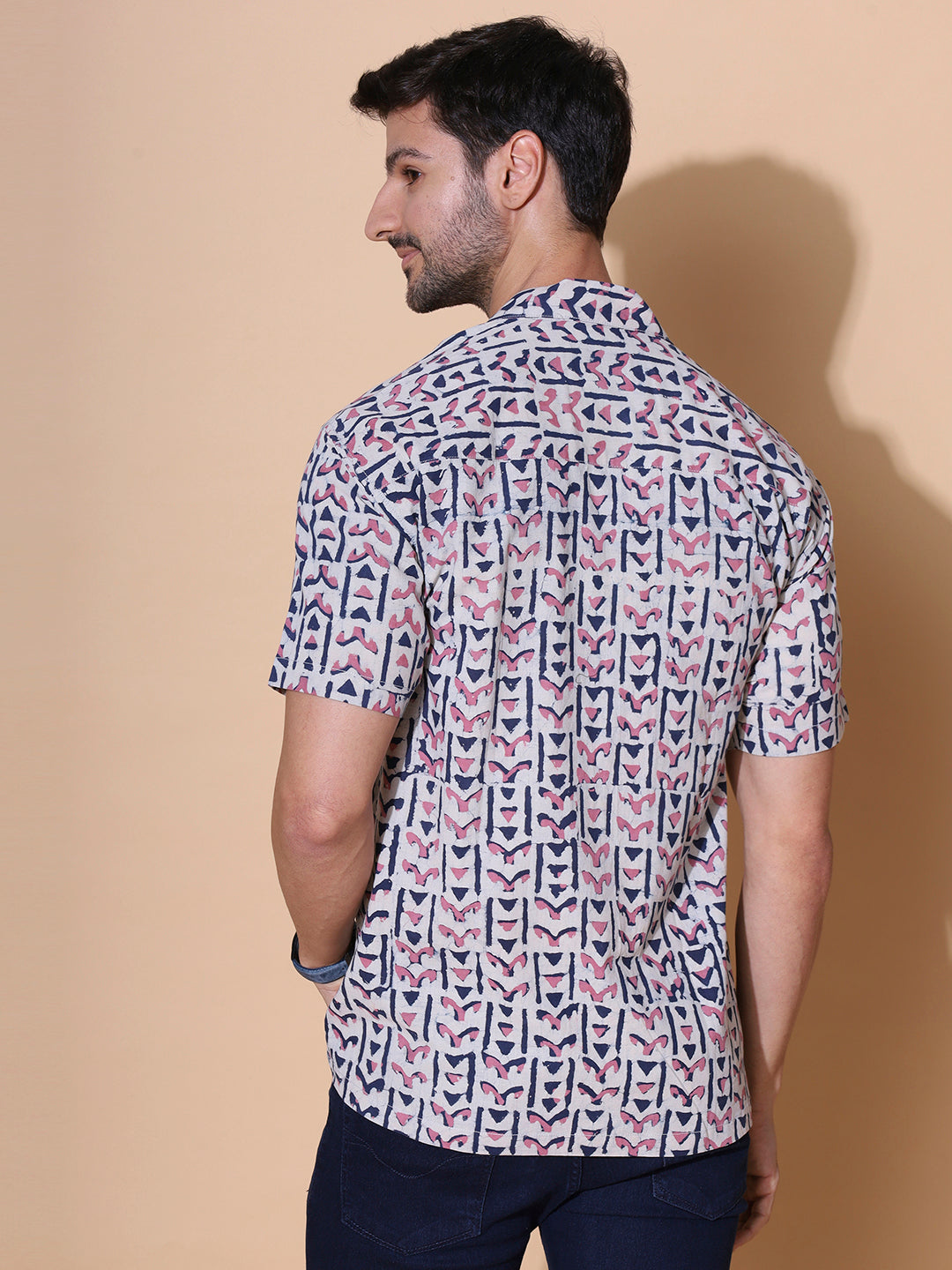 Men Dabu Mud Resist Print Cotton Shirt for Men