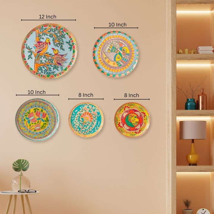 Madhubani Wall Plates- Set of 5