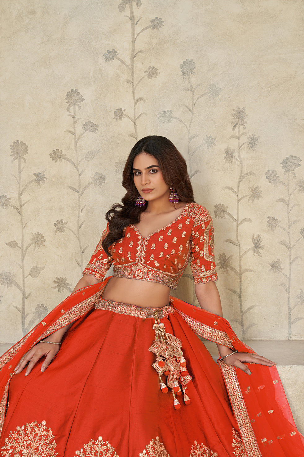 Aarohi Rust Bridal Lehenga | SHOBITAM