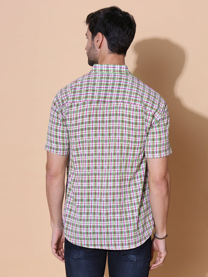 Green Men Ikat Handcrafted Cotton Shirt