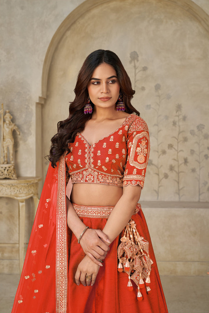 Aarohi Rust Bridal Lehenga | SHOBITAM