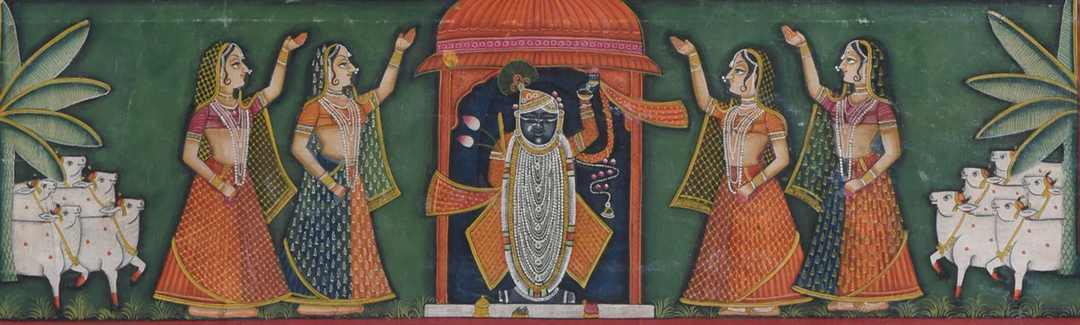 6x4 feet Authentic Jaipur Painting Shreenath ji Shayan Darshan  | SHOBITAM