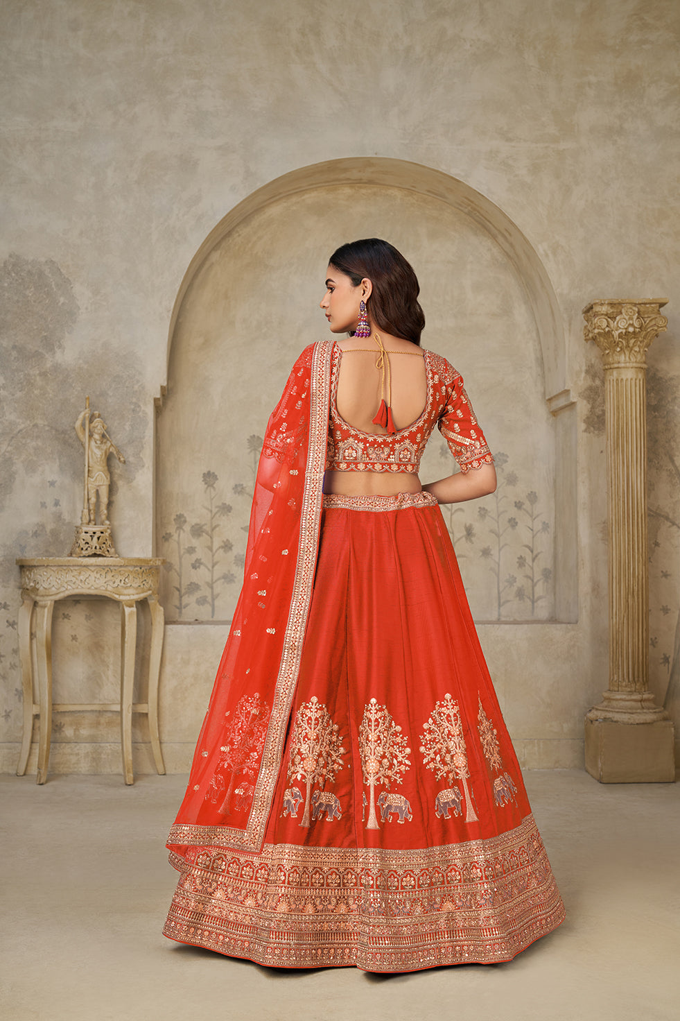 Aarohi Rust Bridal Lehenga | SHOBITAM