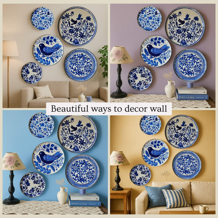 Holland Delft Art Wall Plates- Set of 5