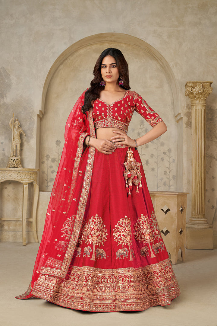 Sangini Red Lehenga Set | SHOBITAM