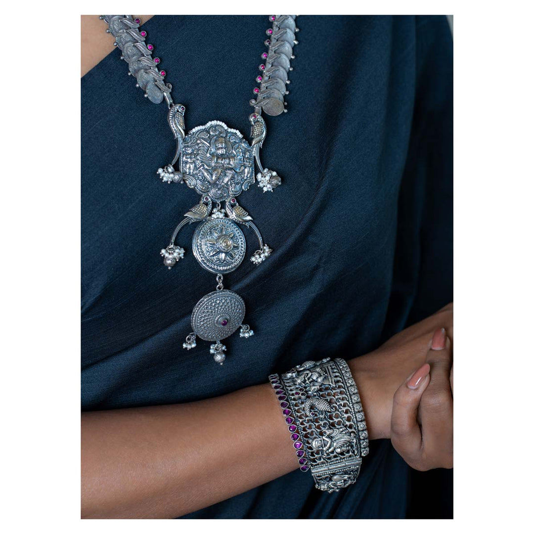 92.5 Silver, Inayat Oxidised Single Kada Bangle