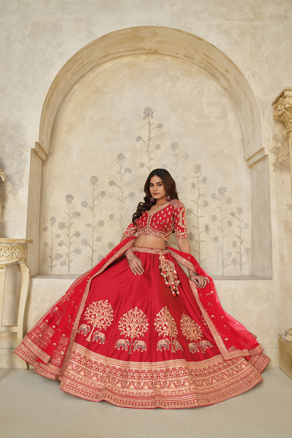 Sangini Red Lehenga Set | SHOBITAM