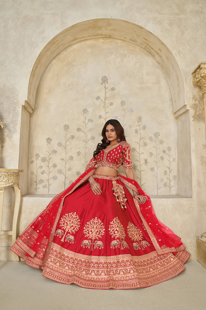 Sangini Red Lehenga Set | SHOBITAM