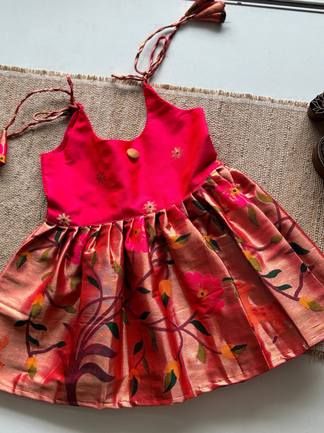 Pink Just born dress - Paithani New Express | SHOBITAM