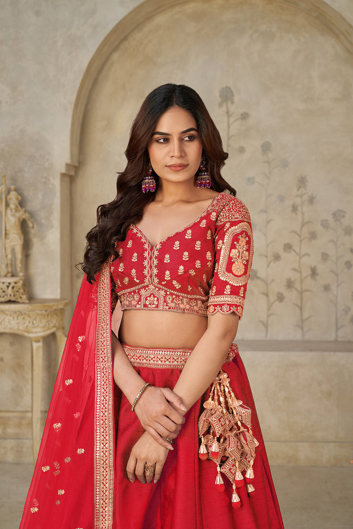 Sangini Red Lehenga Set | SHOBITAM